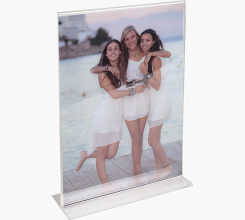 Porte-visuel - Présentoir - A6 - Droit - Transparent - Pour photo, menu, document