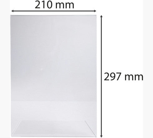 Porte-visuel - Présentoir - A4 - Incliné - Transparent - Pour photo, menu, document