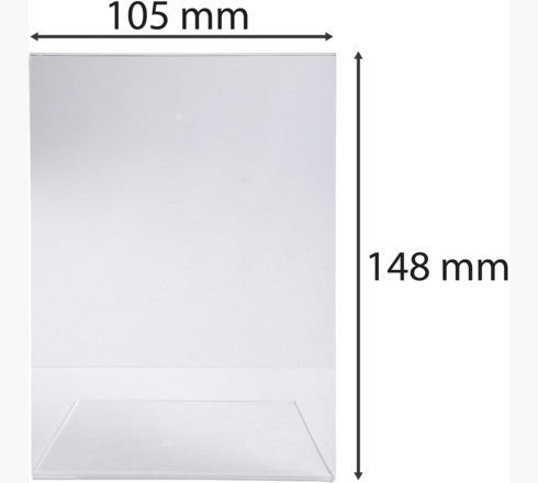 Porte-visuel - Présentoir - A6 - Incliné - Transparent - Pour photo, menu, document