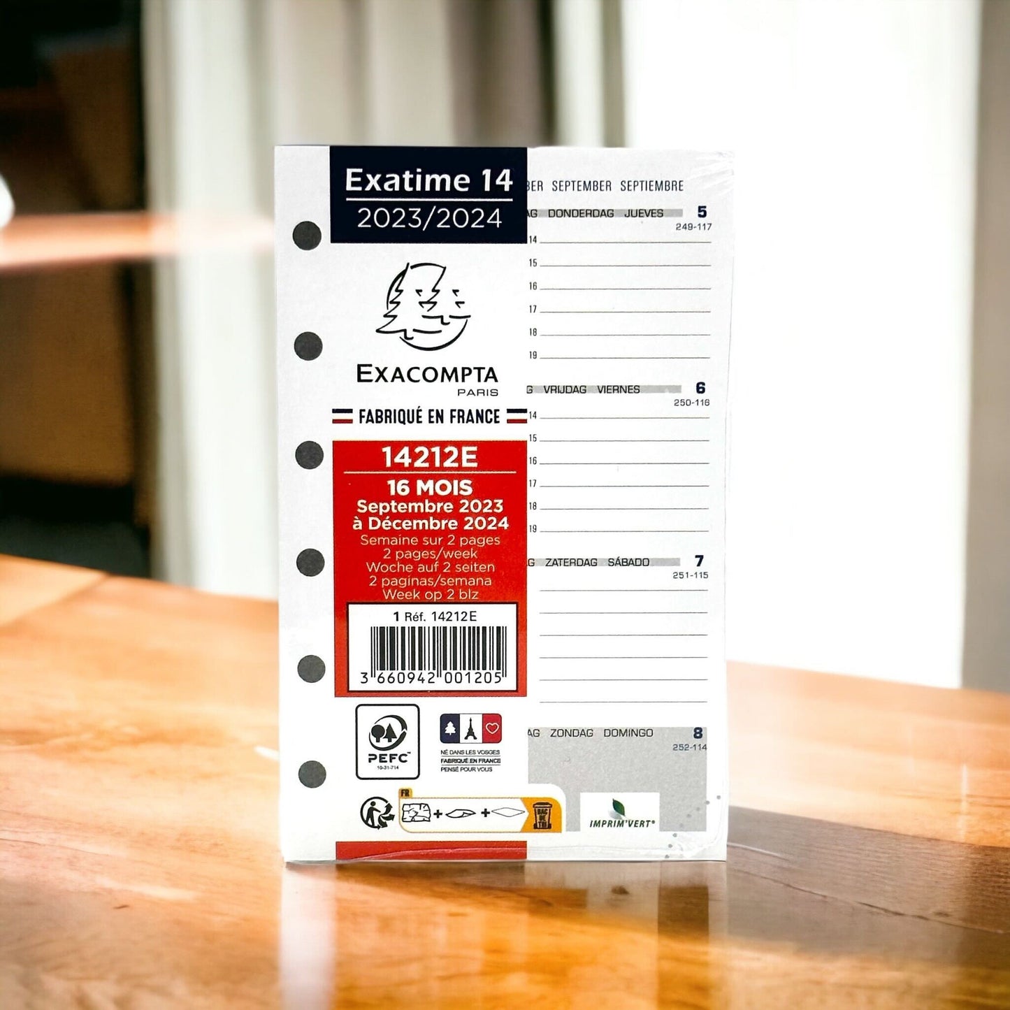 Recharge pour agenda - Exatime 14 - 2024/2025 - 14212E - Septembre à décembre