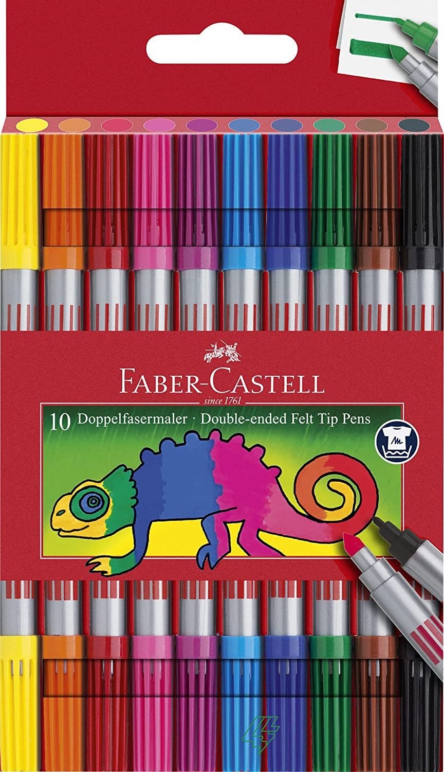 10 feutres de coloriage - Double pointe - Fine et moyenne - Faber-Castell
