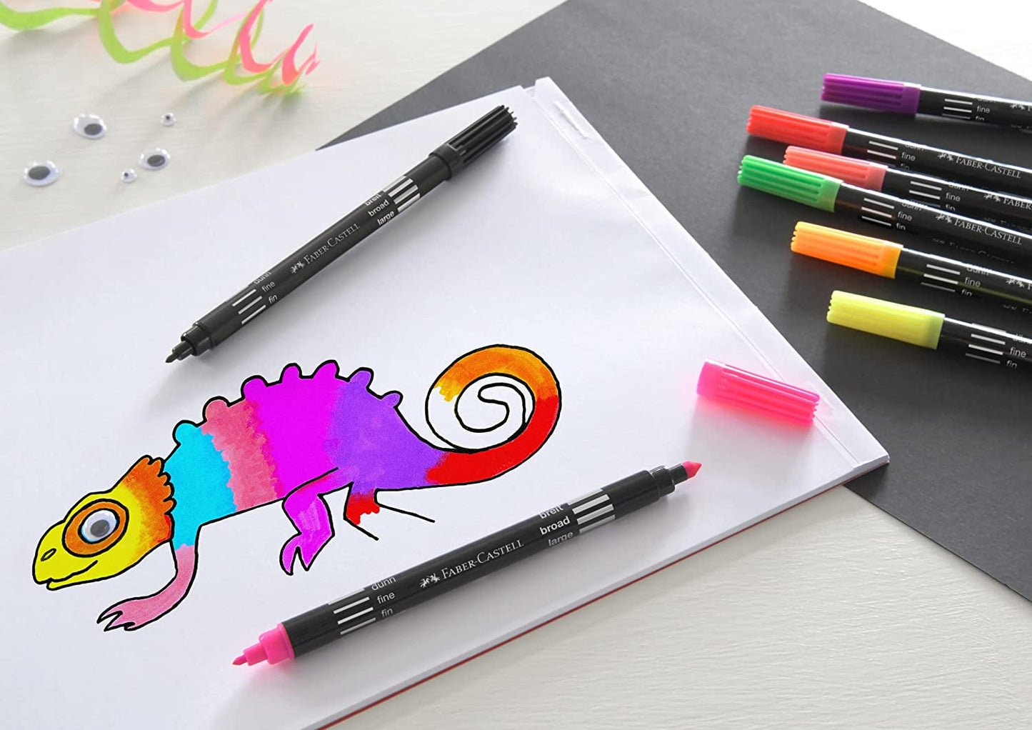 10 feutres de coloriage - Double pointe - Fine et moyenne - Faber-Castell