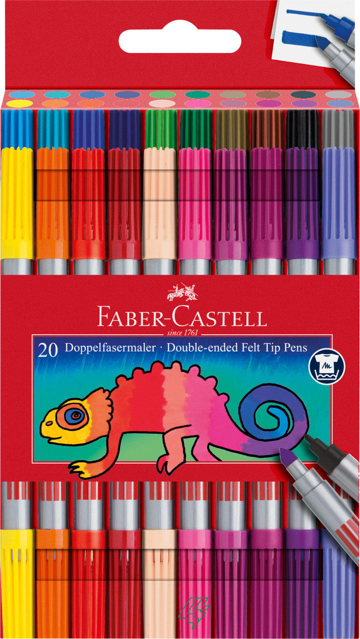 Pochette de 20 feutres double pointe Faber-Castell