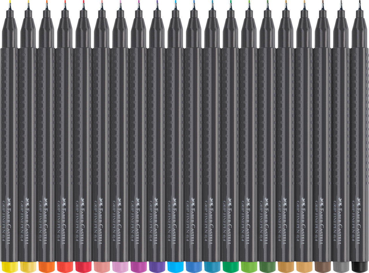 Pochette 20 feutres Grip Finepen Faber-Castell