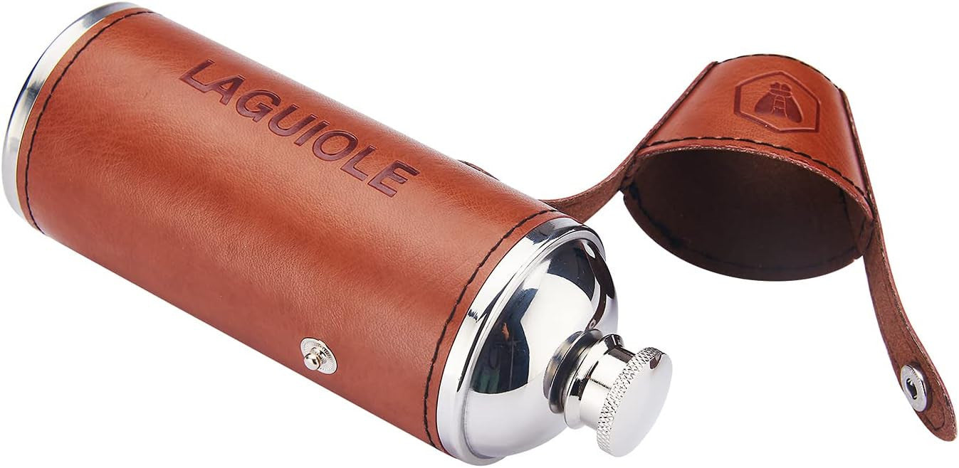 Petite gourde - Flasque à alcool - Avec 2 verres - Laguiole