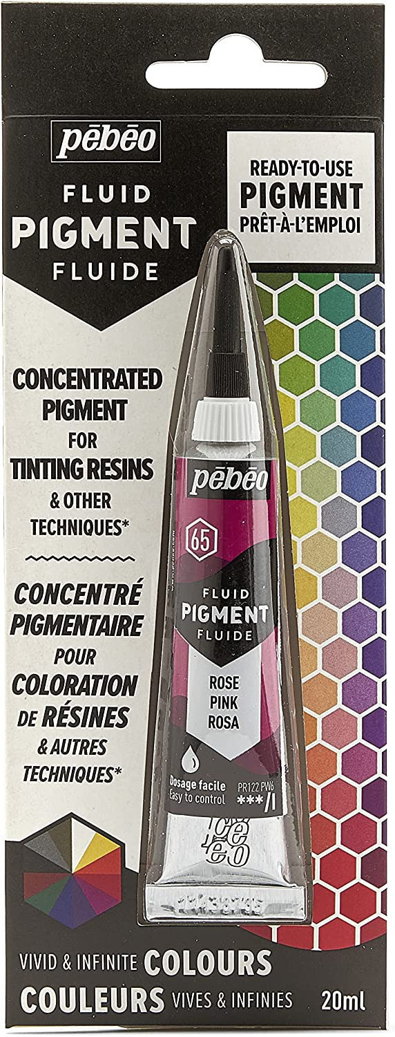 Pigment pour résine - Prêt à l'emploi - Pébéo - Fluid Pigment - Rose - 20 ml