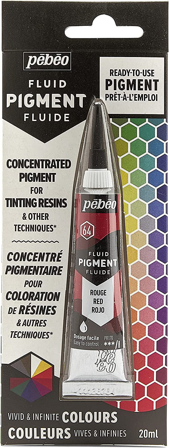 Pigment pour résine - Prêt à l'emploi - Pébéo - Fluid Pigment - Rouge - 20 ml