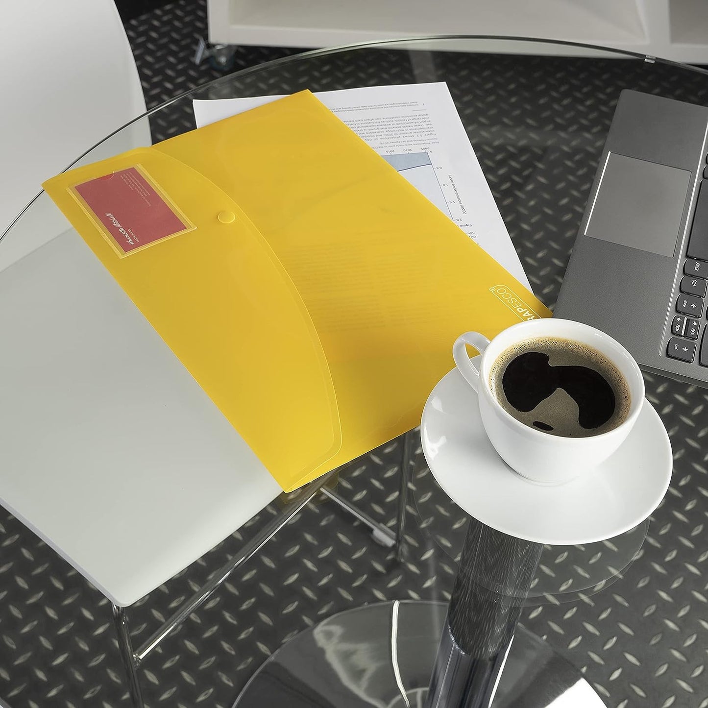 Pochettes - Porte-documents - Plastique - A4+ - Bouton pression - Lot de 5 - Rapesco