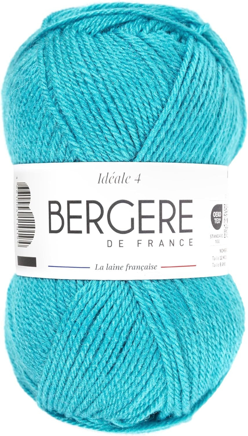Pelote de laine - Turquoise - 50% Laine 50% acrylique - Bergère de France - Idéale 4