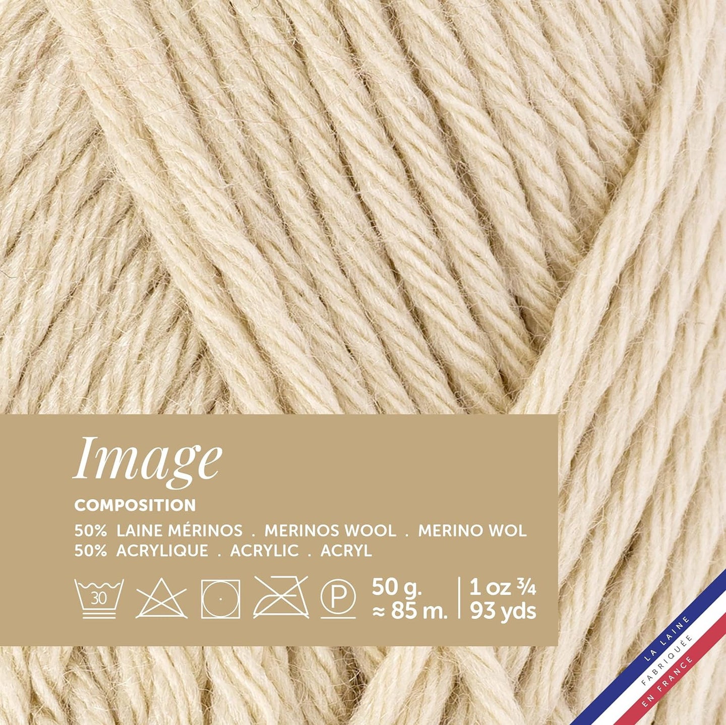 Pelote de laine - Sable - 50% Laine mérinos 50% acrylique - Bergère de France - Image