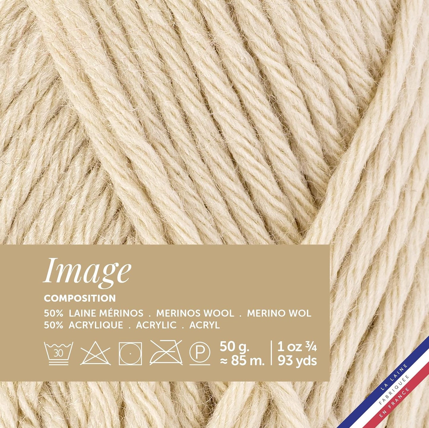 Pelote de laine - Sable - 50% Laine mérinos 50% acrylique - Bergère de France - Image