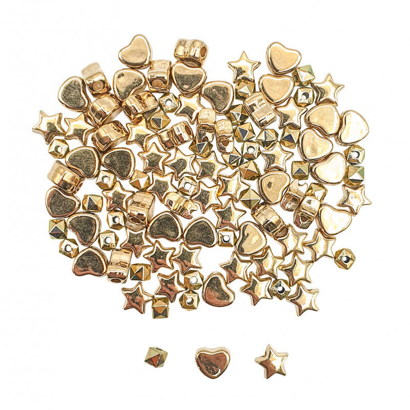 Perles - Intercalaires - Heishi - Doré - Bijoux - Bracelets - Sachet de 105 pièces