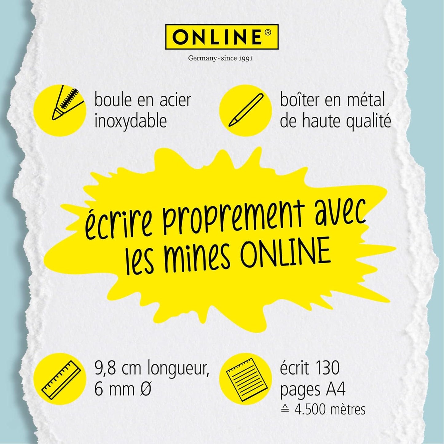 Recharge pour stylo à bille - Noir - Trait large - Standard international - Online