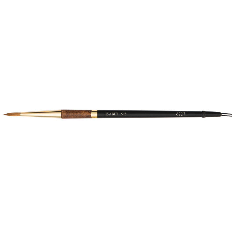 Pinceau - Rond fin - Aquarelle - Isabey - Martre Kolinsky Pure - 6227i - N°5 - Fibres naturelles