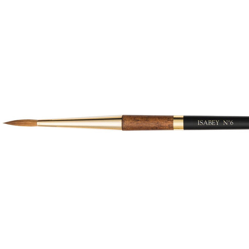 Pinceau - Rond fin - Aquarelle - Isabey - Martre Kolinsky Pure - 6227i - N°6 - Fibres naturelles