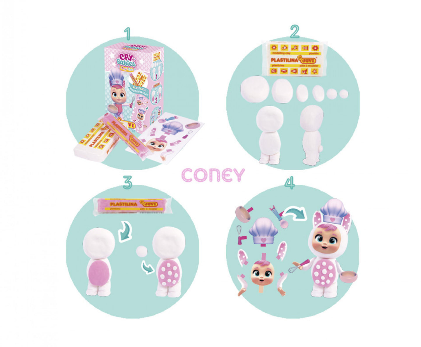 Personnage en pâte à modeler à créer Jovi Cry Babies Coney