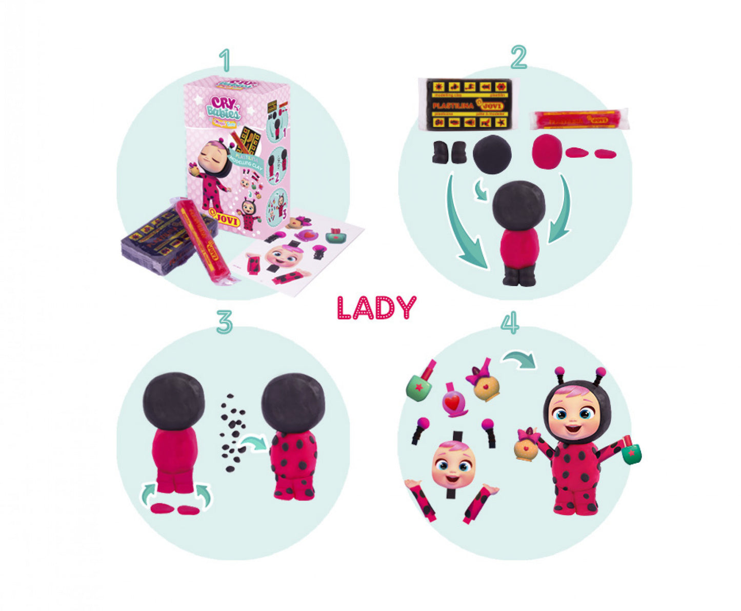 Personnage en pâte à modeler à créer Jovi Cry Babies Lady