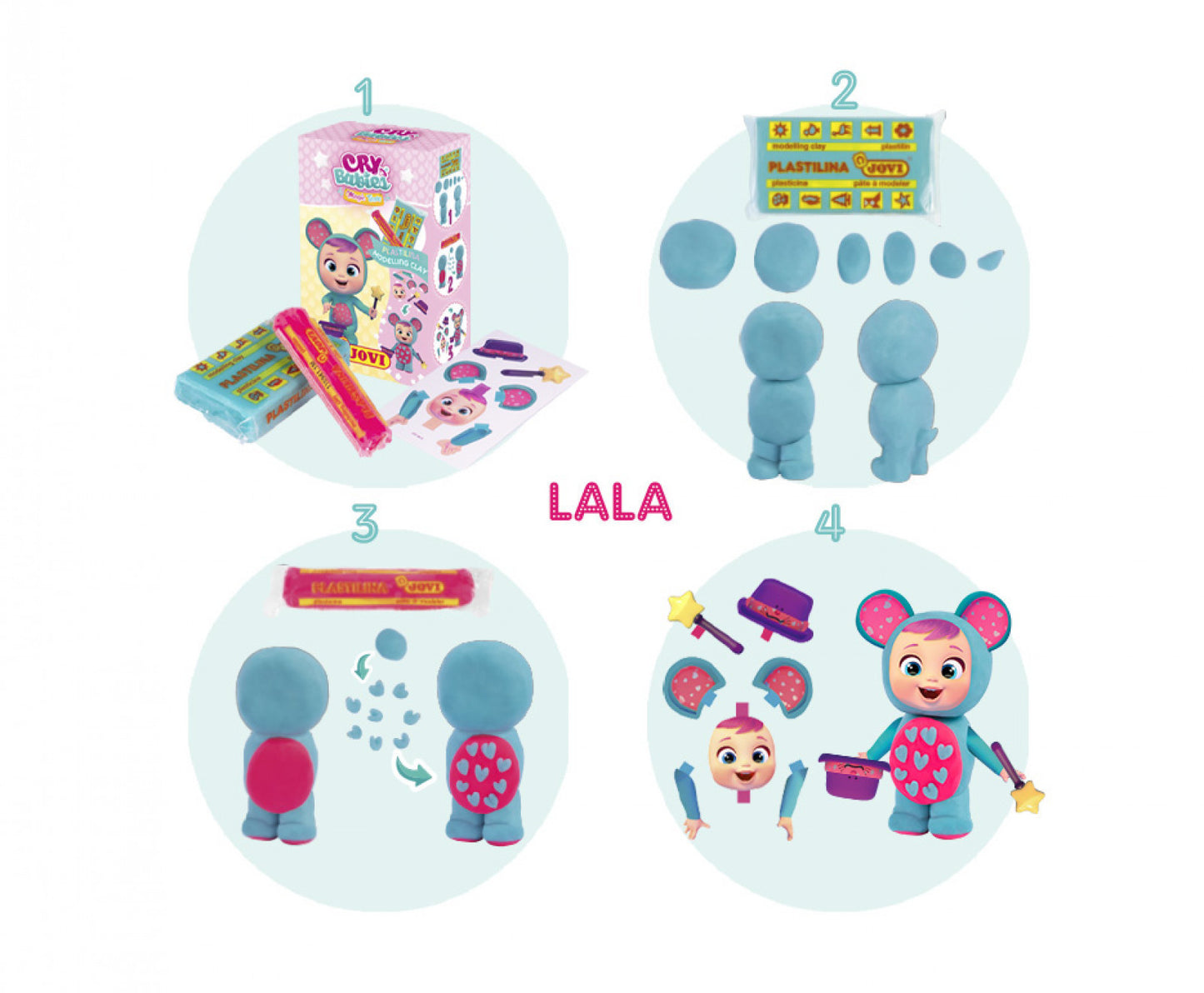 Personnage en pâte à modeler à créer Jovi Cry Babies Lala