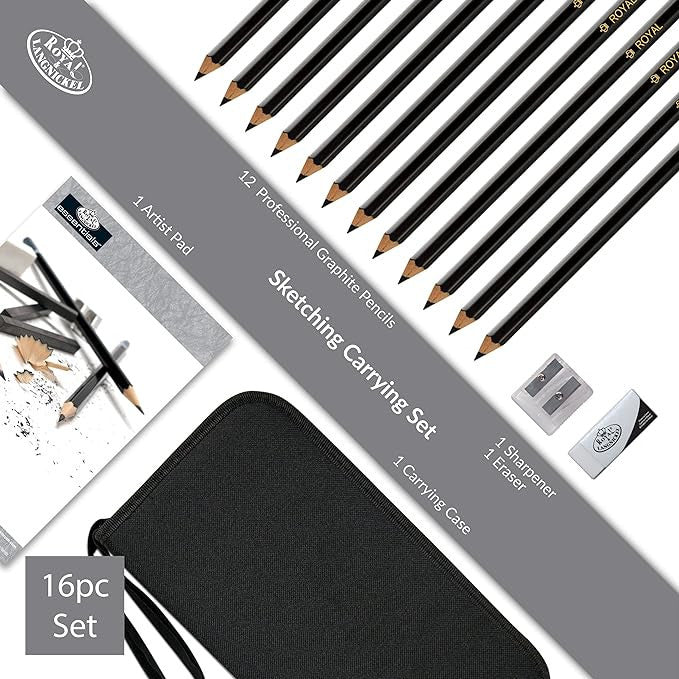 Pochette - 12 crayons graphite - Dessin et esquisse - Accessoires - Royal & Langnickel
