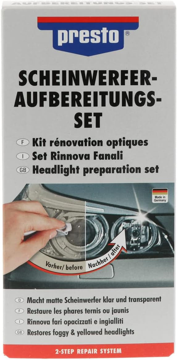 Produit rénovation phares - Optiques - Voiture - Kit complet - Presto