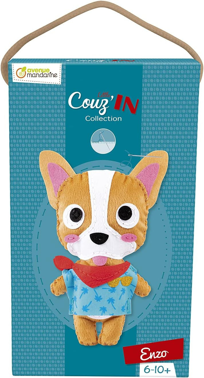 Personnage en feutrine - A coudre - Enzo le bouledog - Kit complet - Dès 6 ans