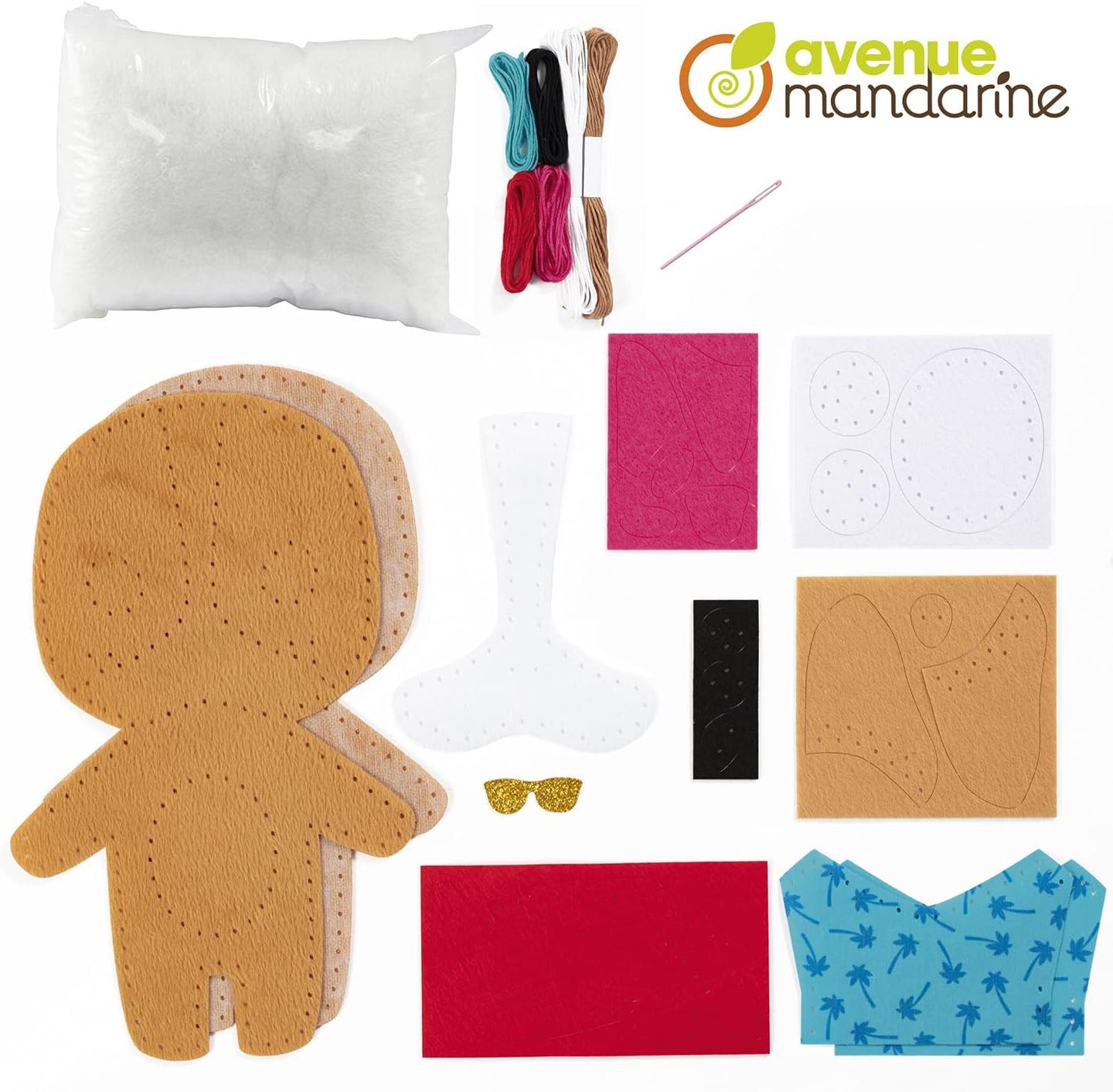 Personnage en feutrine - A coudre - Enzo le bouledog - Kit complet - Dès 6 ans