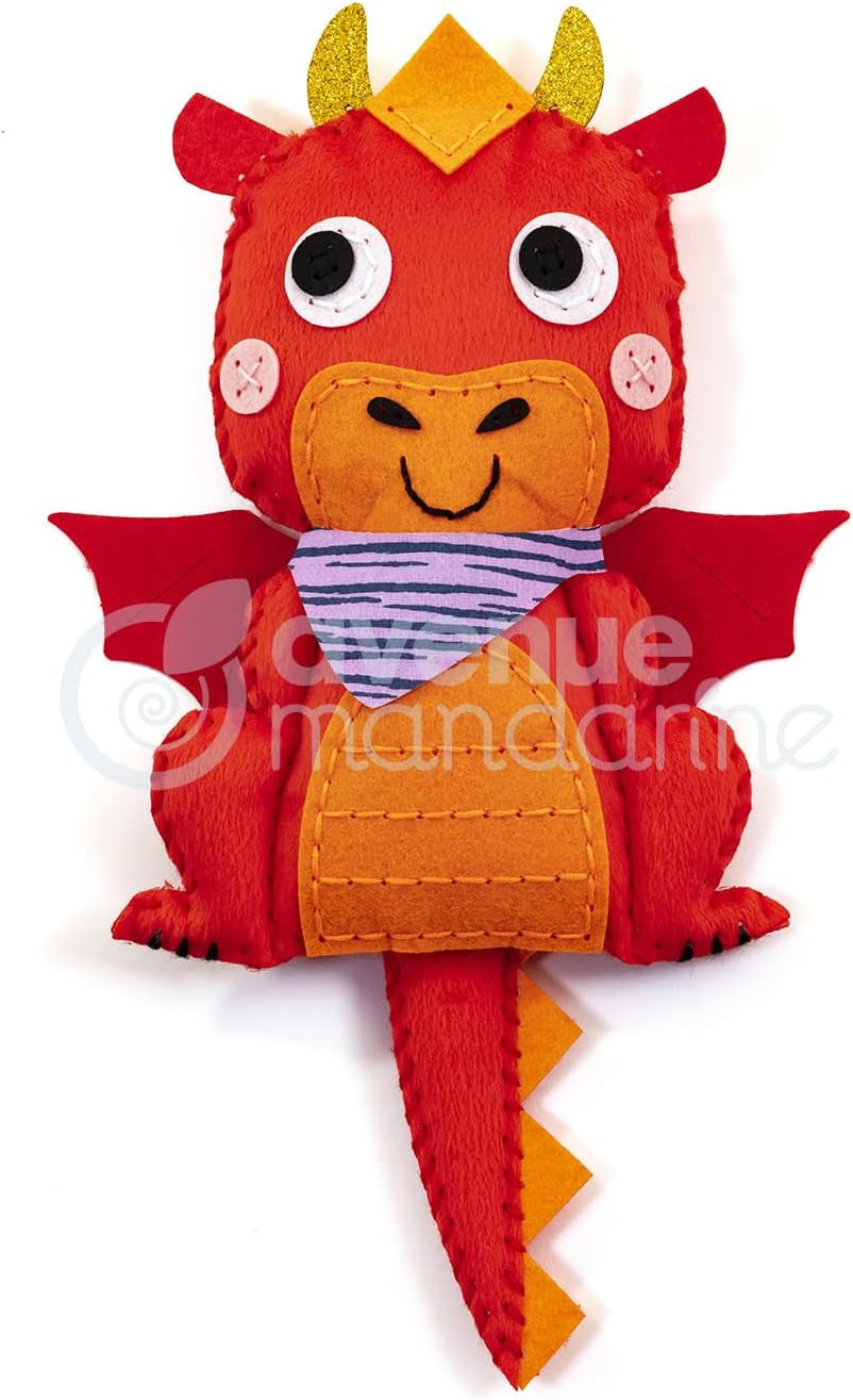 Personnage en feutrine - A coudre - Aaron le dragon - Kit complet - Dès 6 ans
