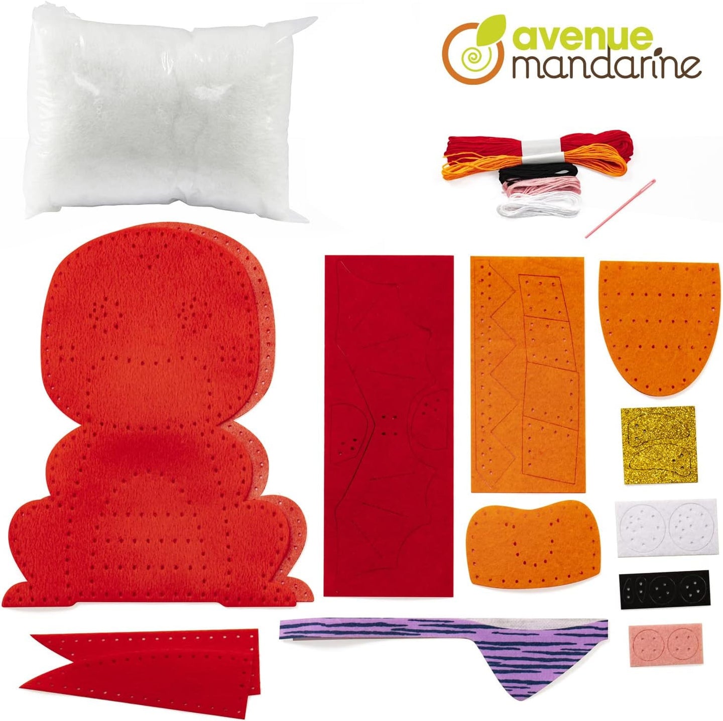 Personnage en feutrine - A coudre - Aaron le dragon - Kit complet - Dès 6 ans