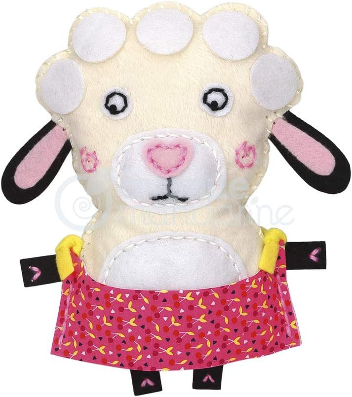 Personnage en feutrine - A coudre - Léontine le mouton - Kit complet - Dès 6 ans