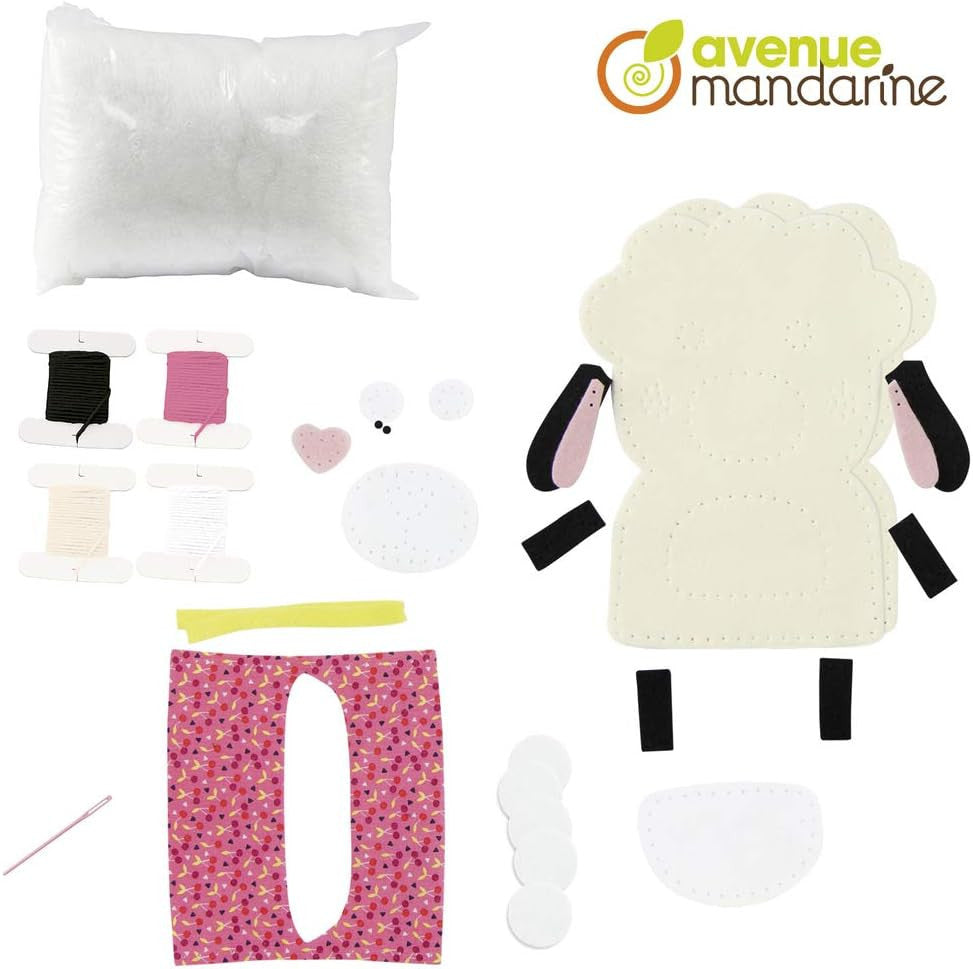 Personnage en feutrine - A coudre - Léontine le mouton - Kit complet - Dès 6 ans