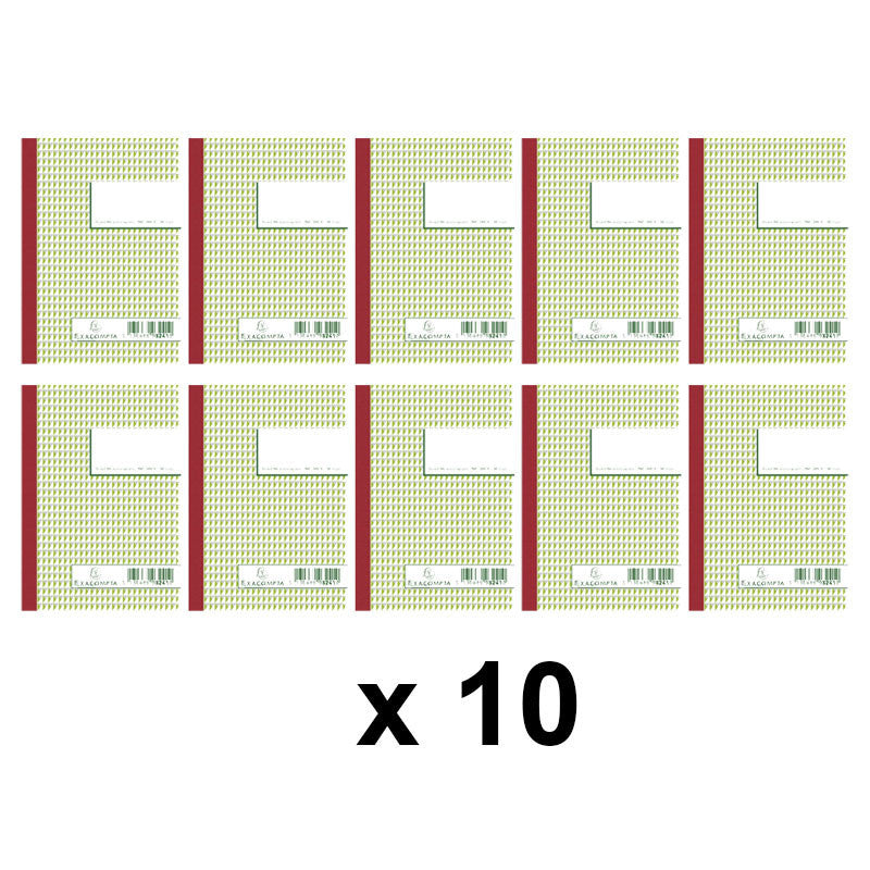 10 carnets - Manifold - A6 - Petits carreaux - Autocopiant - Tripli - Exacompta