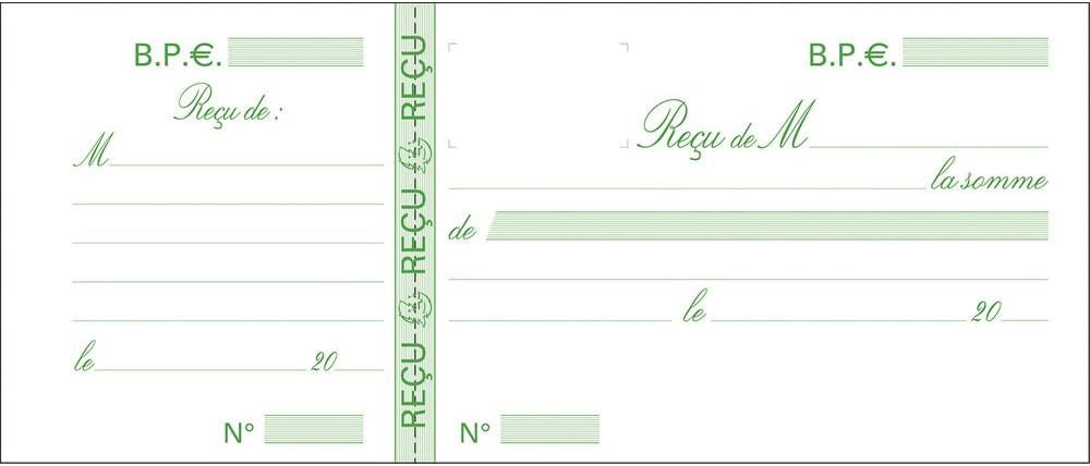10 carnets de reçus - Avec talon - 50 feuilles - 9x21cm - Exacompta - 10E