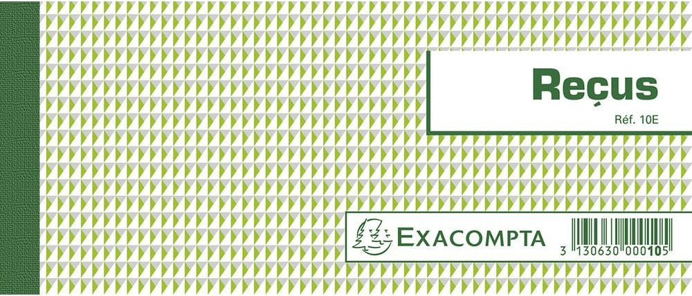 10 carnets de reçus - Avec talon - 50 feuilles - 9x21cm - Exacompta - 10E