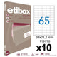 10 boîtes de 6500 étiquettes - Format 38x21,2mm - Etibox - Apli 119770