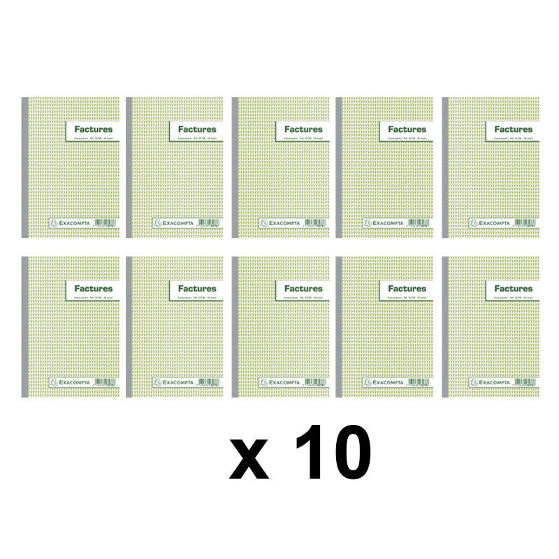 10 facturiers - Dupli - Autocopiants - A5 - 50 feuilles - Exacompta - 3278E