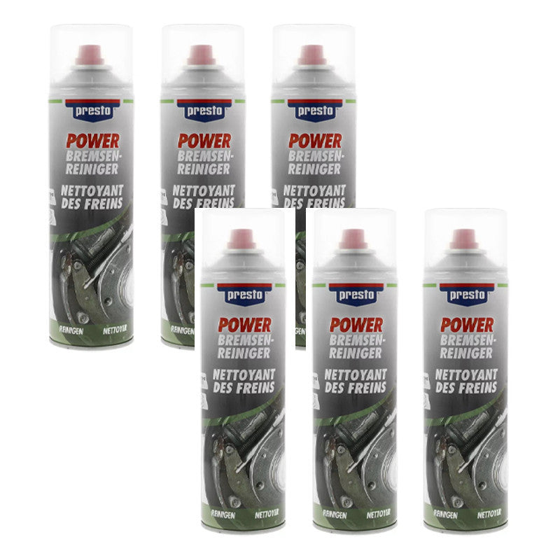 Produit nettoyant pour freins - Auto - Puissant - Buse 360°- Presto - 6 x 500ml