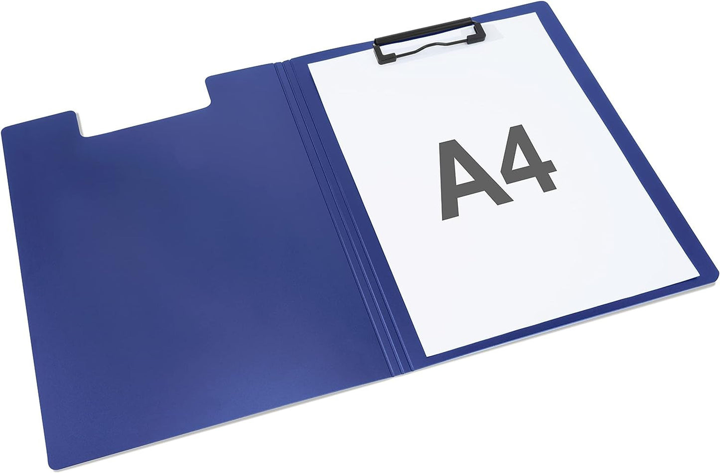 Porte-blocs - A4 - Avec rabats - Bleu - Clip métal - Lot de 4 - Rapesco