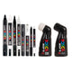 10 marqueurs POSCA - PC5M - PC1MC - PC1MR - PC3M - MOP'R - Noir - Blanc