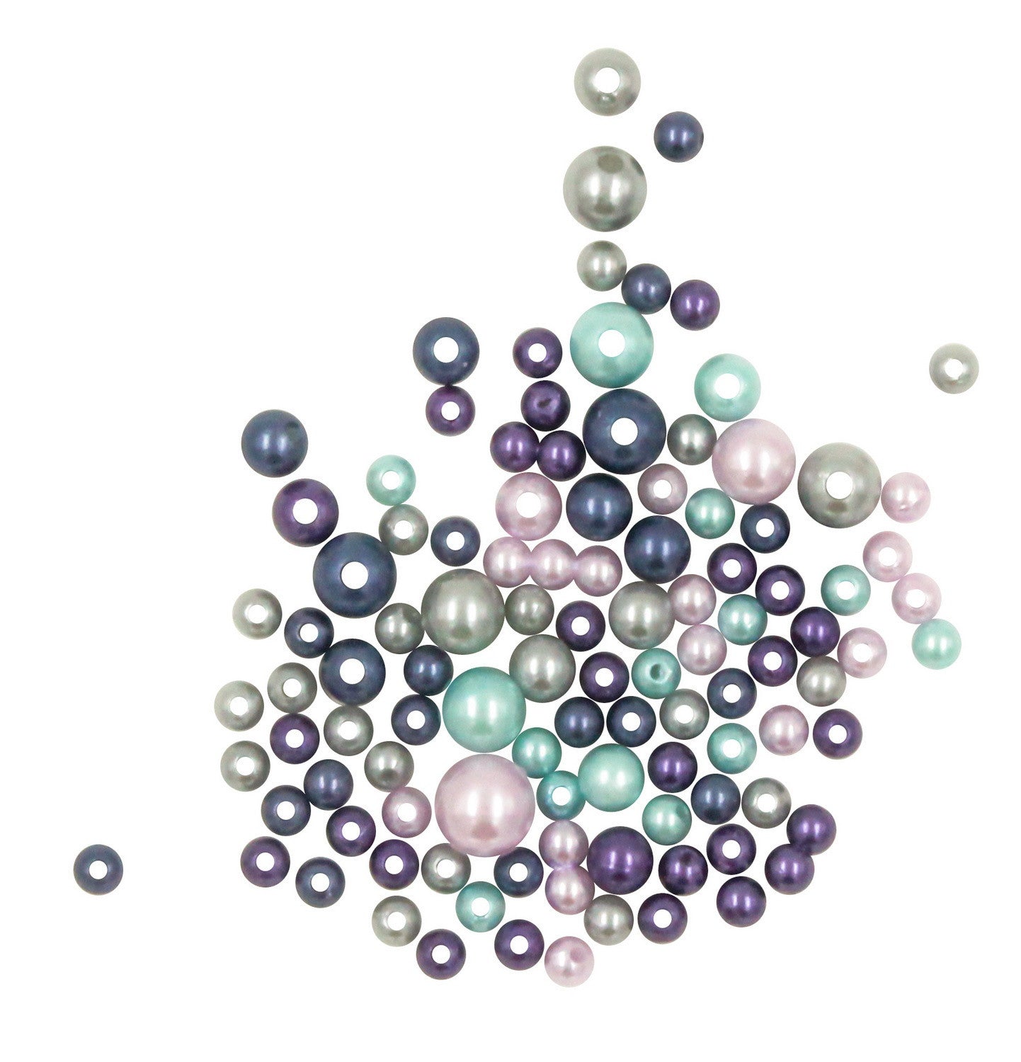 Perles nacrées - Violet - Bleu - Argent - Bijoux bracelets colliers - 550 perles