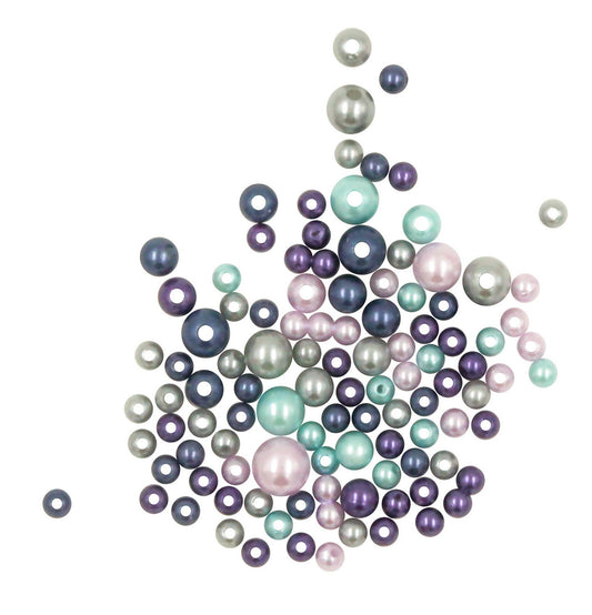 Perles nacrées - Violet - Bleu - Argent - Bijoux bracelets colliers - 550 perles