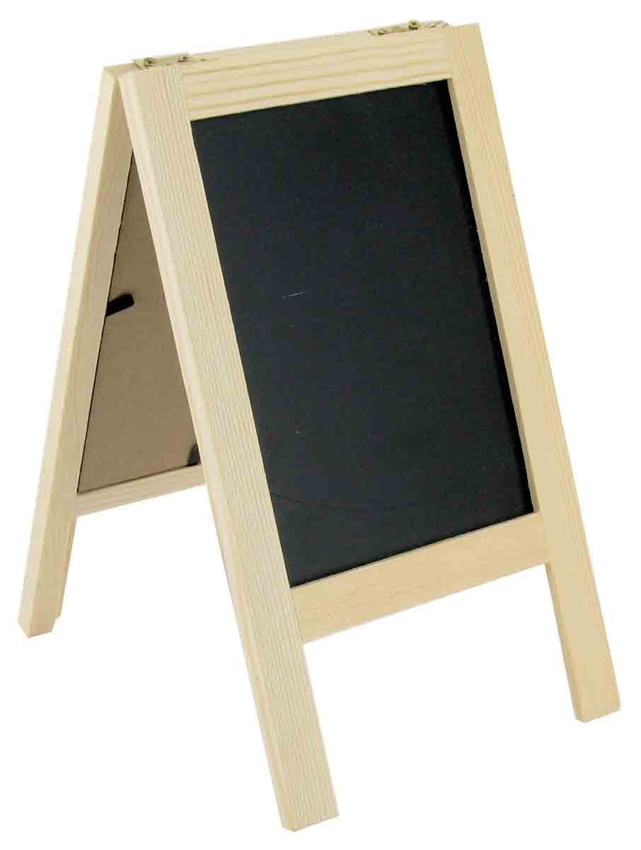 Petite ardoise noire - Deux faces - A poser - Bois - A décorer - 21 x 12 cm