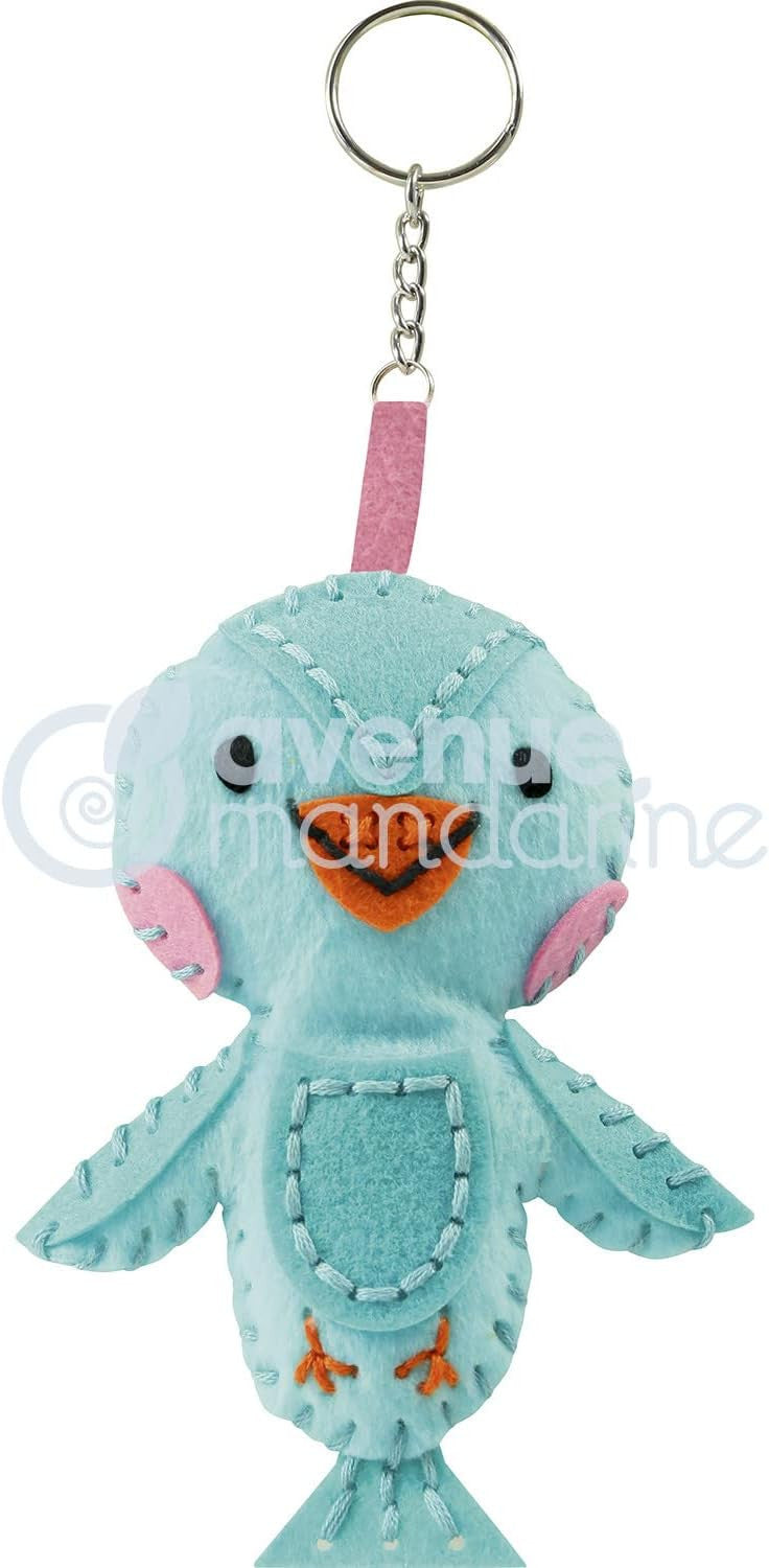 Porte-clé - Figurine en feutrine - A faire soi même - Nina l'oiseau - Kit - Mini Couz'in