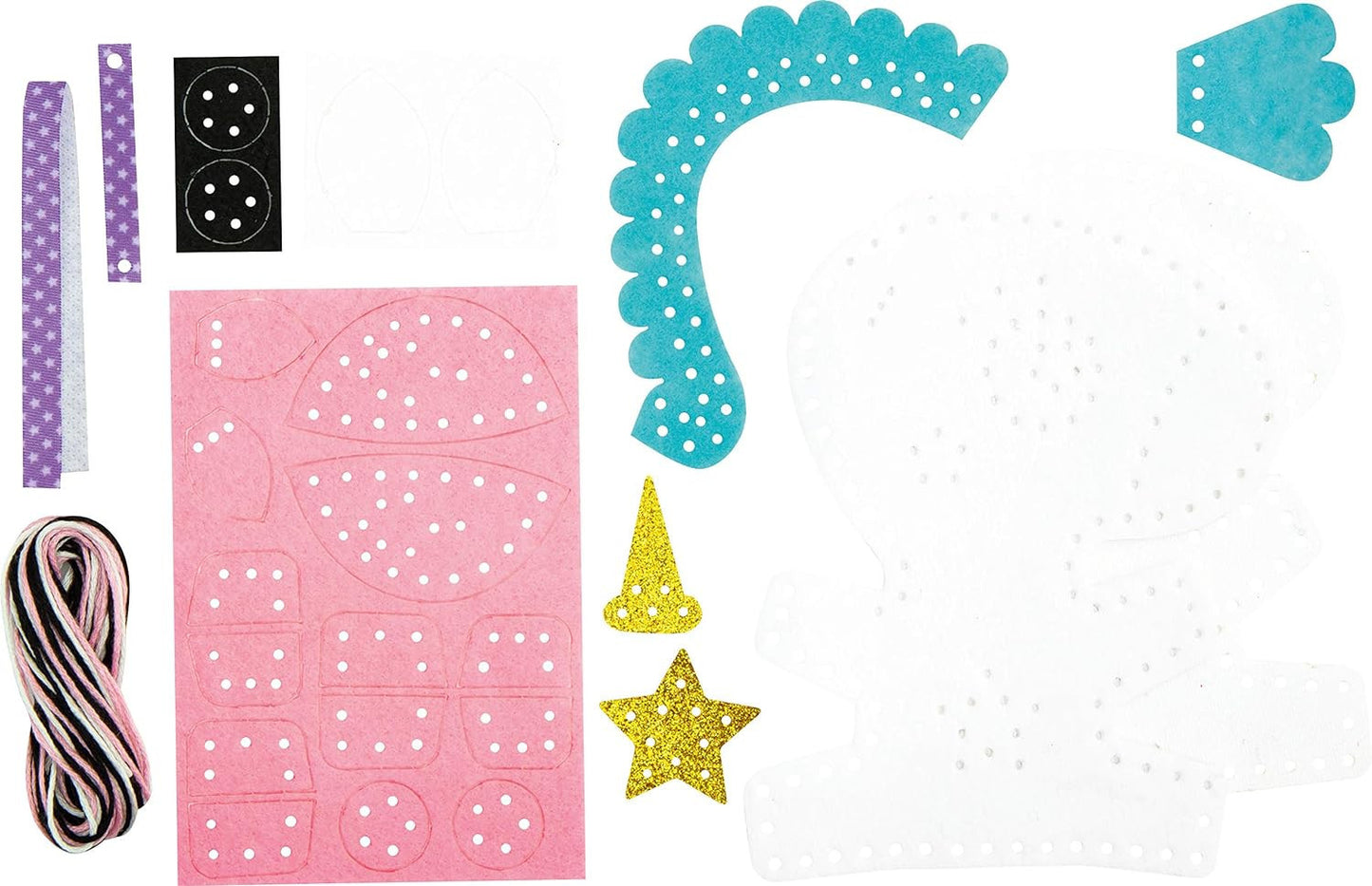 Porte-clé - Figurine en feutrine - A faire soi même - Olympe la licorne - Kit - Mini Couz'in