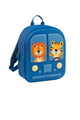 Petit sac à dos - Scolaire - 1 compartiment - Bleu marine - Lion et tigre