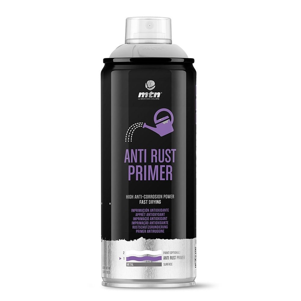 Bombe de peinture apprêt antioxydant gris - 400ml - MTN Pro