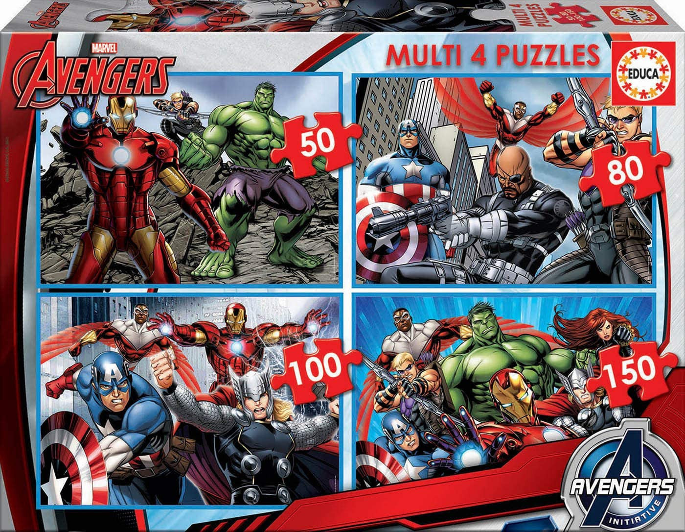 Puzzle - Super héros - Avengers - Marvel - 4 puzzles - Dès 5 ans - Educa