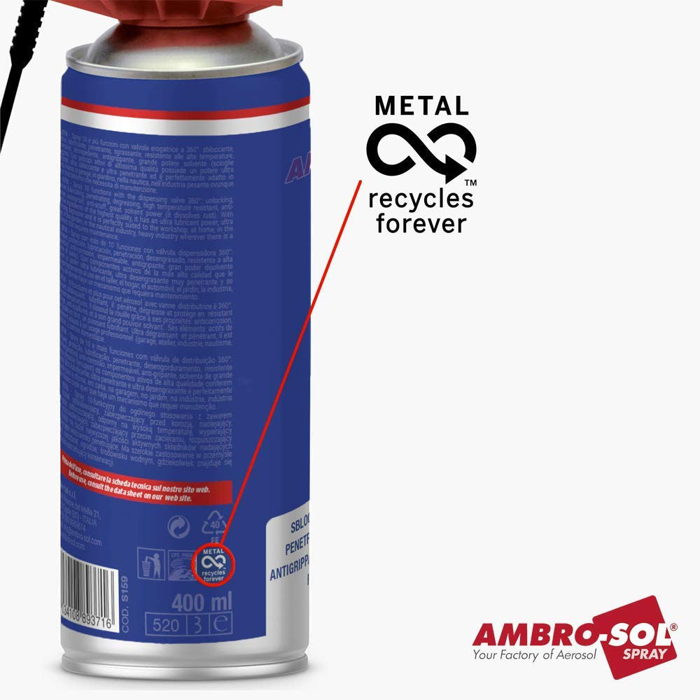 Produit lubrifiant - Débloquant - Protection - Dégraissant - 10 en 1 - XT10 - Ambro-sol - 150ml