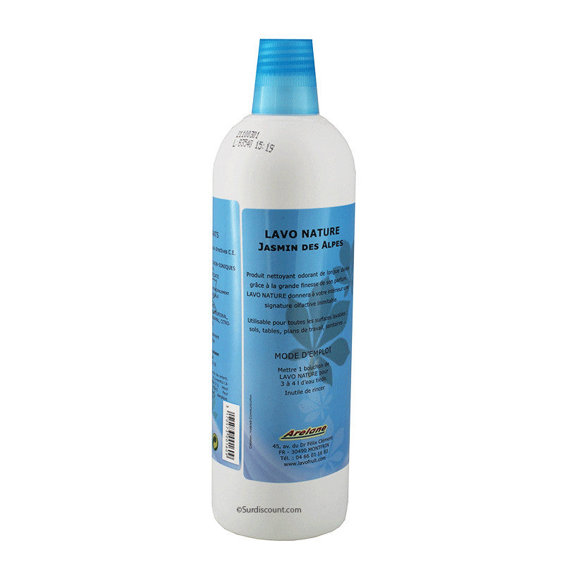 Produit nettoyant - Multi surfaces - Parfum jasmin des Alpes - Lavo Fruit - Bidon 1L