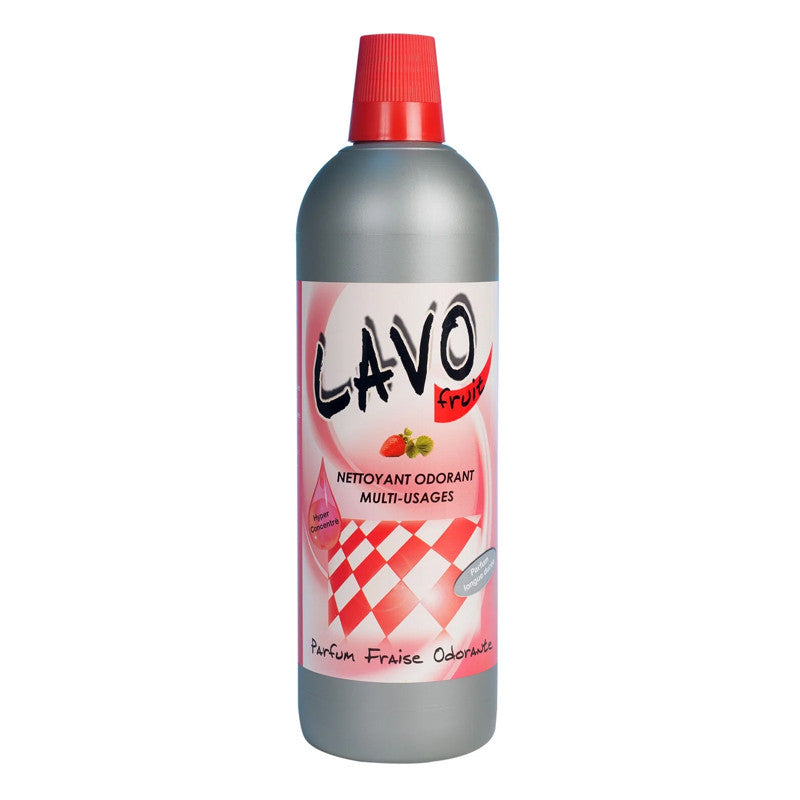 Produit nettoyant - Multi surfaces - Parfum fraise - Lavo Fruit - Bidon 1L