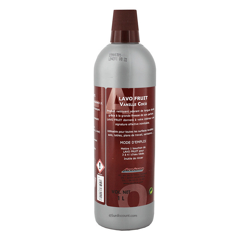 Produit nettoyant - Multi surfaces - Parfum vanille coco - Lavo Fruit - Bidon 1L